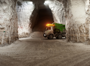 Soil is conveyed into the tunnels