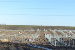 Setting up the support structure for the solar panels 