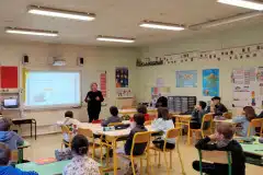 Intervention pédagogique des équipes d’ECT à l’école Louis Pergaud auprès des élèves de CM1-CM2.