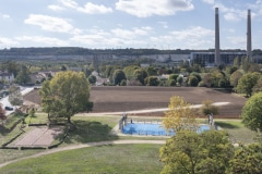 Durant deux mois, les terres ont permis de modeler le futur parc