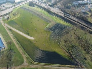 Vue aérienne du site de Porcheville