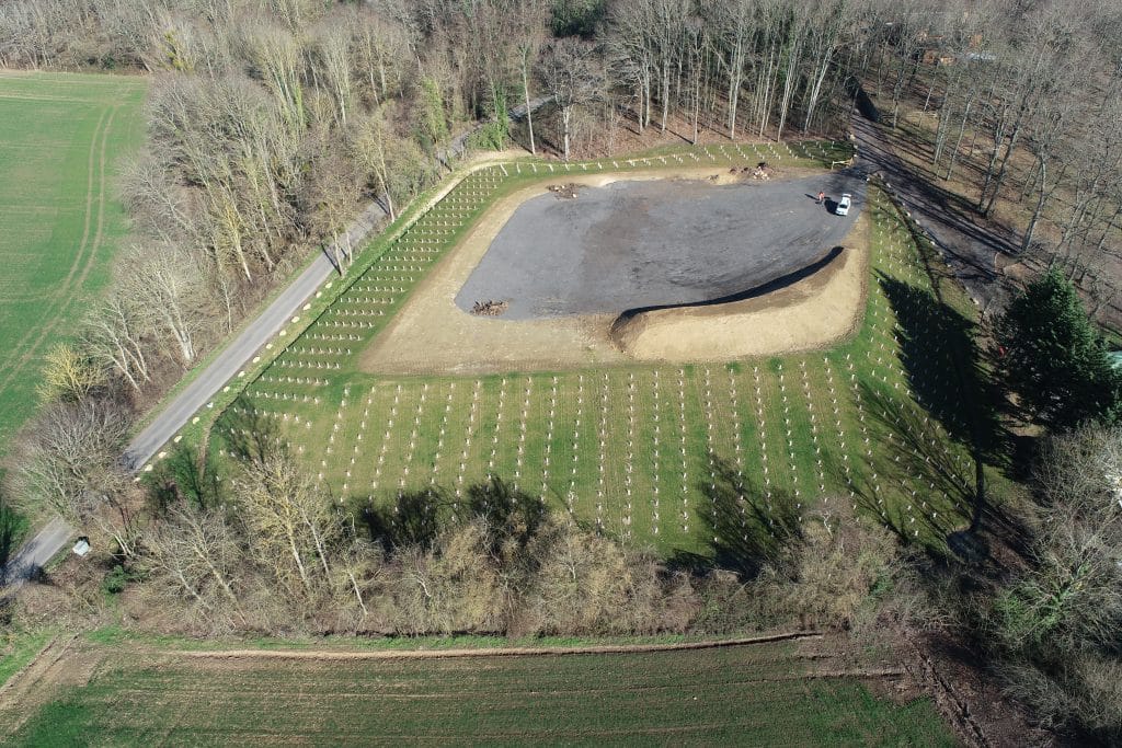 Site ECT Crespières (78) Vue aérienne de la réalisation d'une plateforme