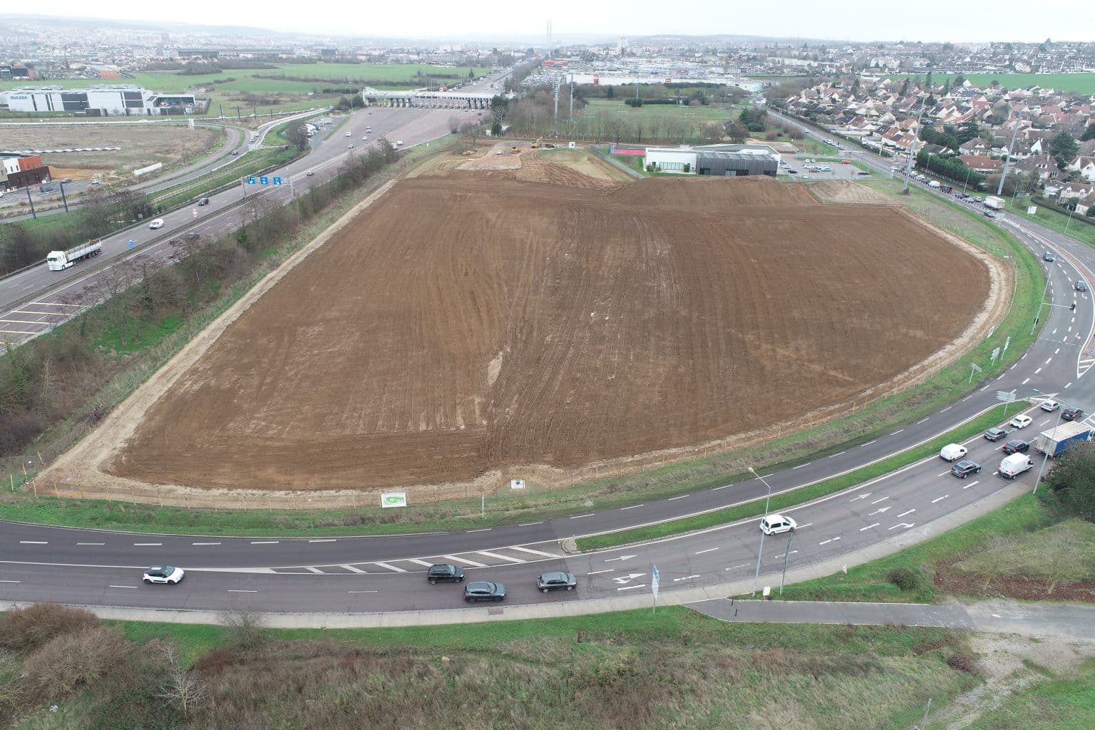 Site ECT Buchelay (78), vue arérienne du site en travaux