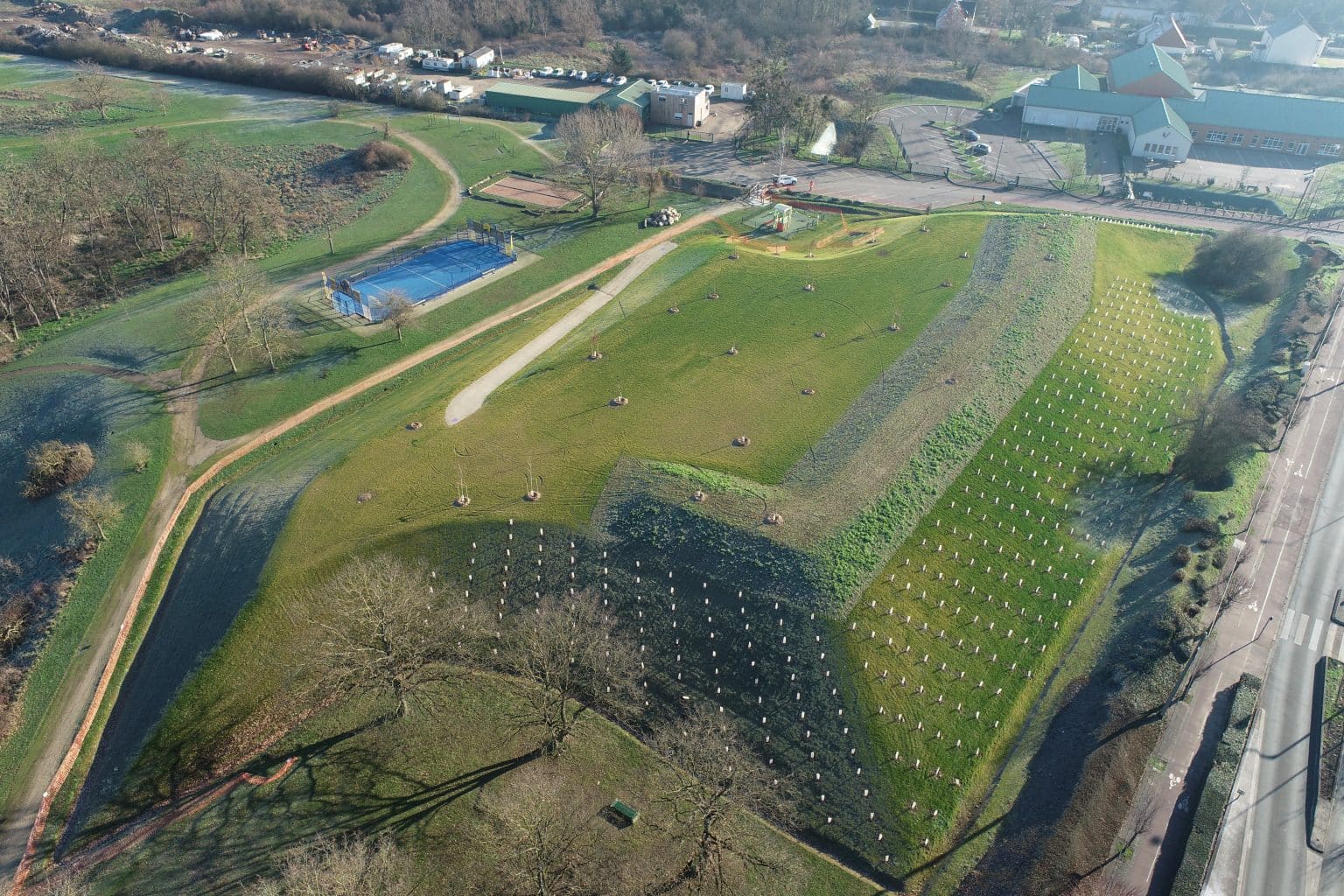 Site ECT Porcheville (78), vue arérienne du parc