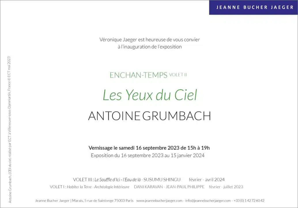 Exposition A Grumbach Galerie Jeanne Bucher Jaeger