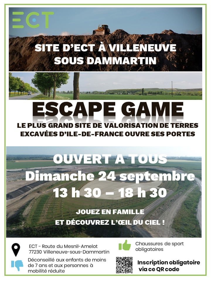 Flyer Escape Game du 24 septembre 2023 sur le site ECT Villeneuve-sous-Dammartin