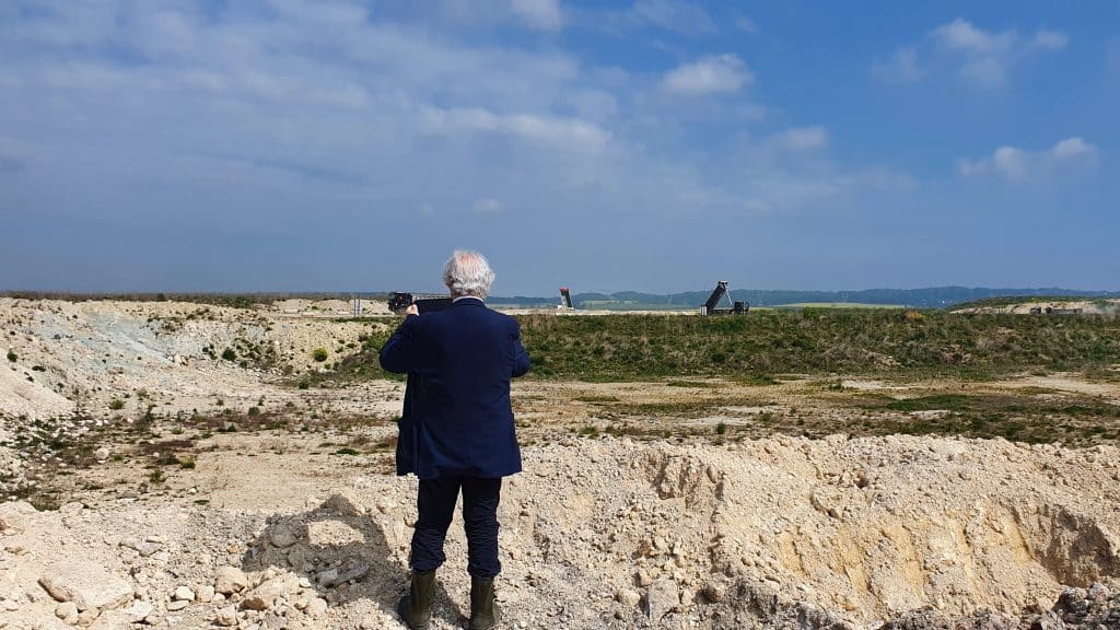 Antoine Grumbach en visite pour les travaux avancement de la réalisation de l'Oeil