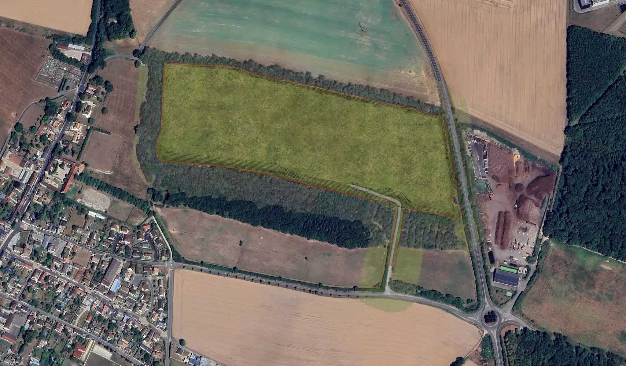 Plan de nivellement - Site ECT Villeneuve-les-Sablons (sans légende)